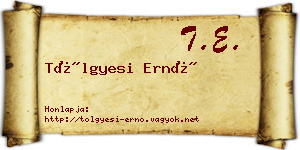 Tölgyesi Ernő névjegykártya