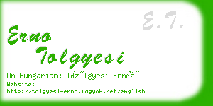 erno tolgyesi business card